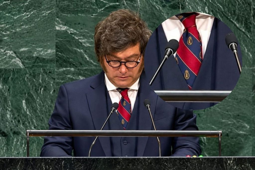 La particular corbata de Adam Smith que Milei eligió para su discurso en la&nbsp;ONU